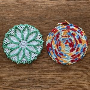 Vintage Crocheted Round Trivets/Potholders